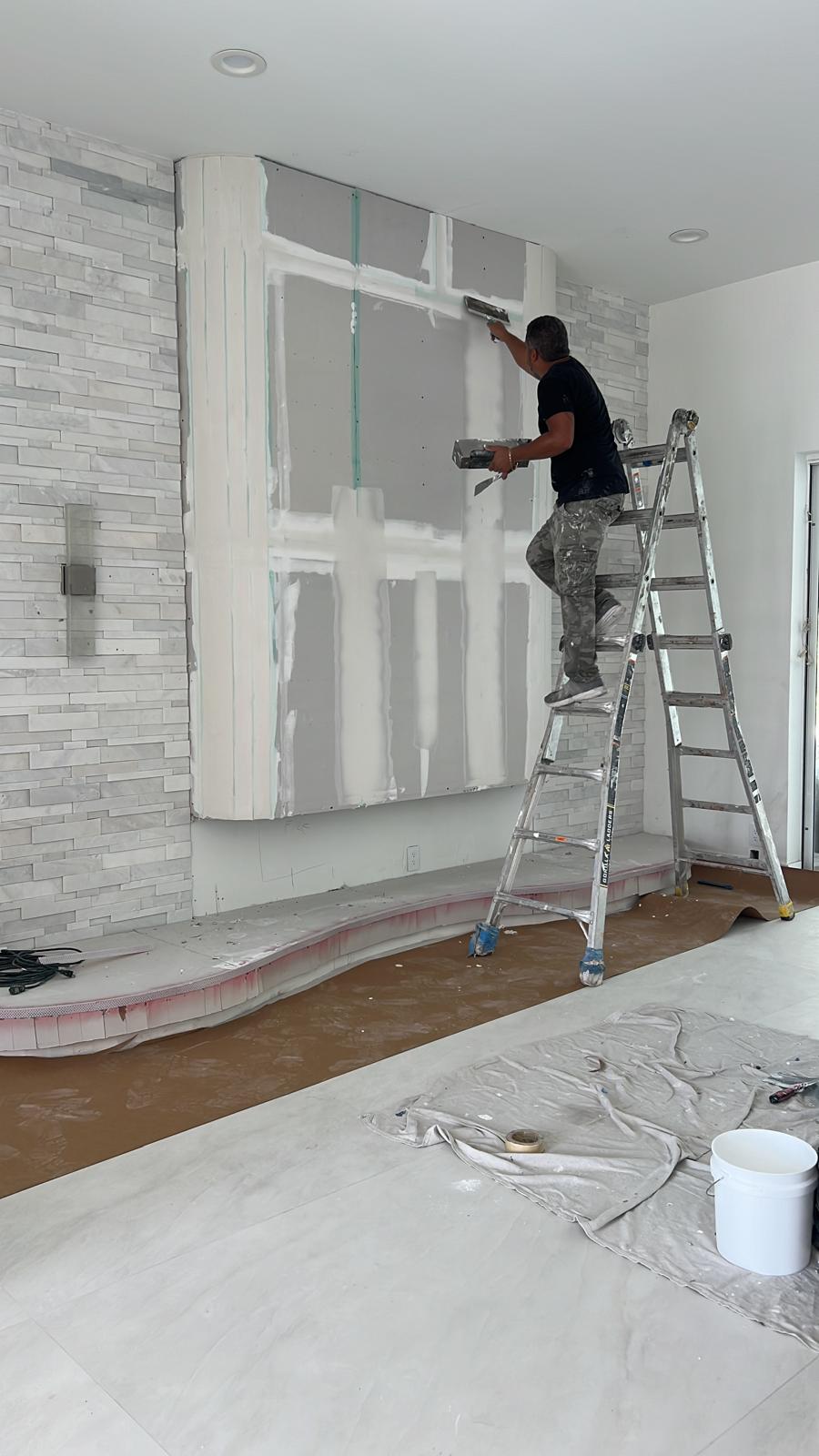 Large format tile installation - LMV Construction